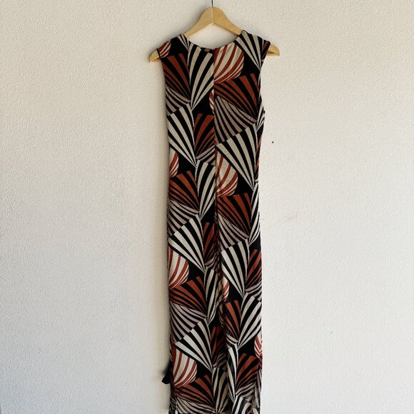 Taylor Mesh‎ Overlay Black Orange Tan Dress Safari Zebra Print Geometric Dress - Picture 4 of 7